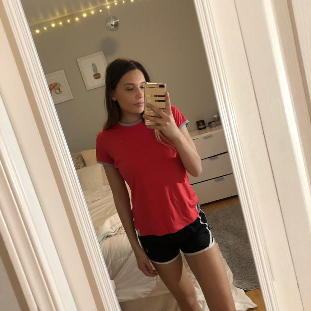 Coral Nike shirt